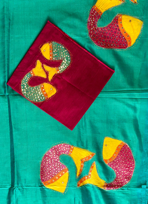 Kanthara hand paint Pure Mangalagiri handloom Saree