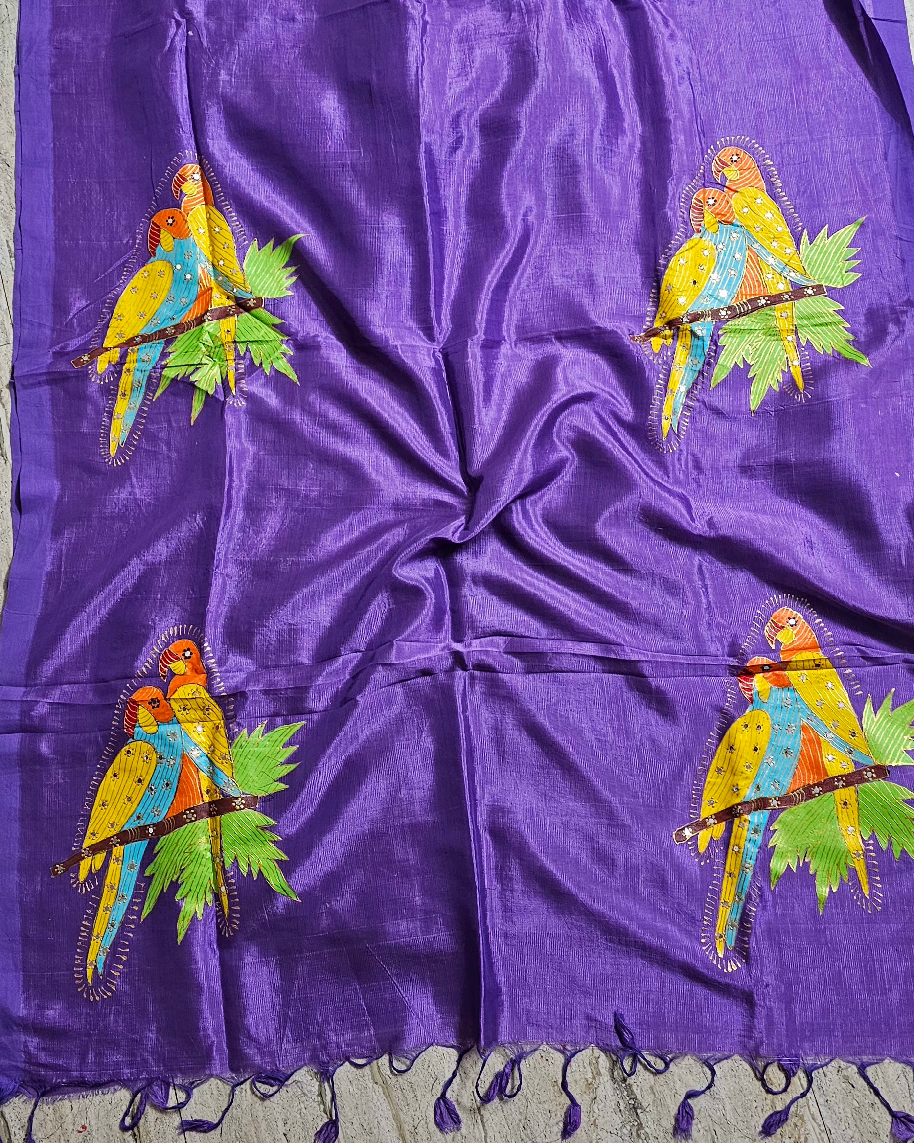 Mangalagiri handloom Kanthara hand paint saree