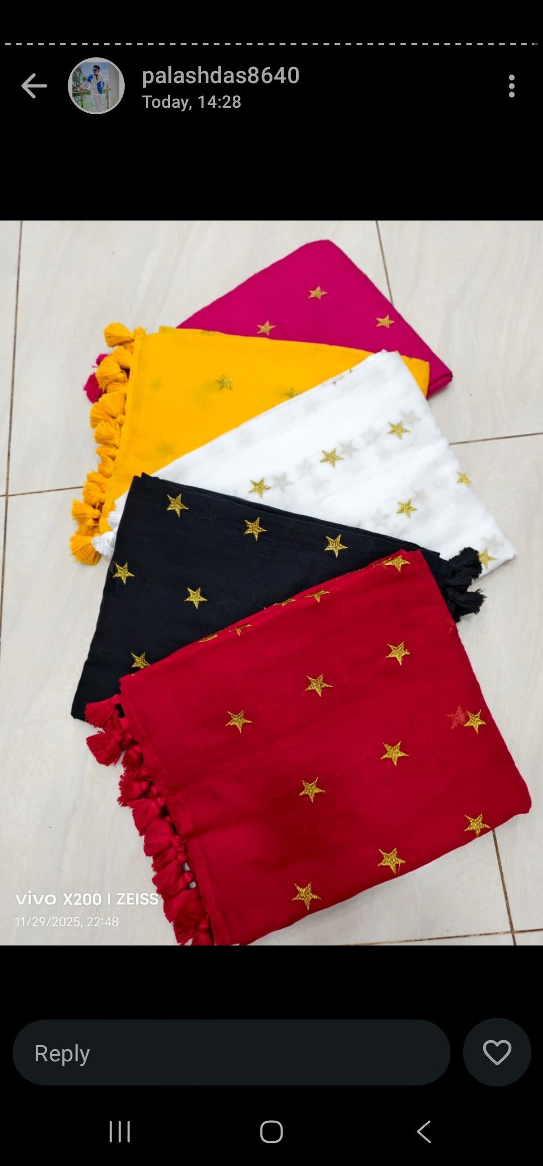 Star theme Red mulcotton saree