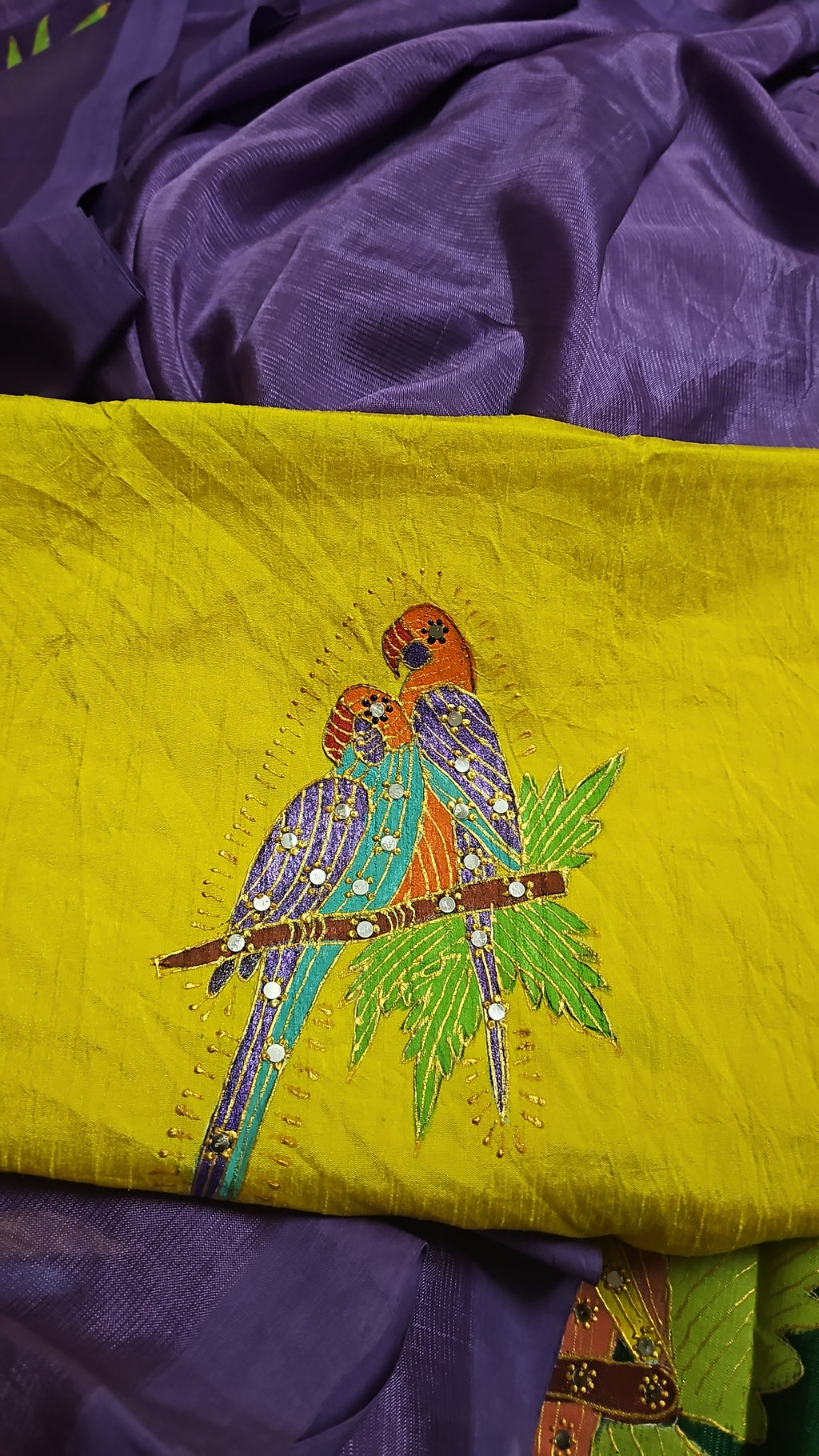 Mangalagiri handloom Kanthara hand paint saree